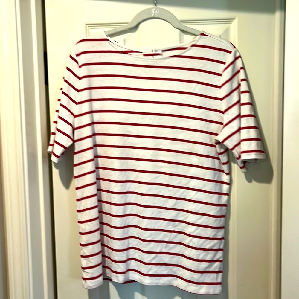 Loft womens red striped top XL